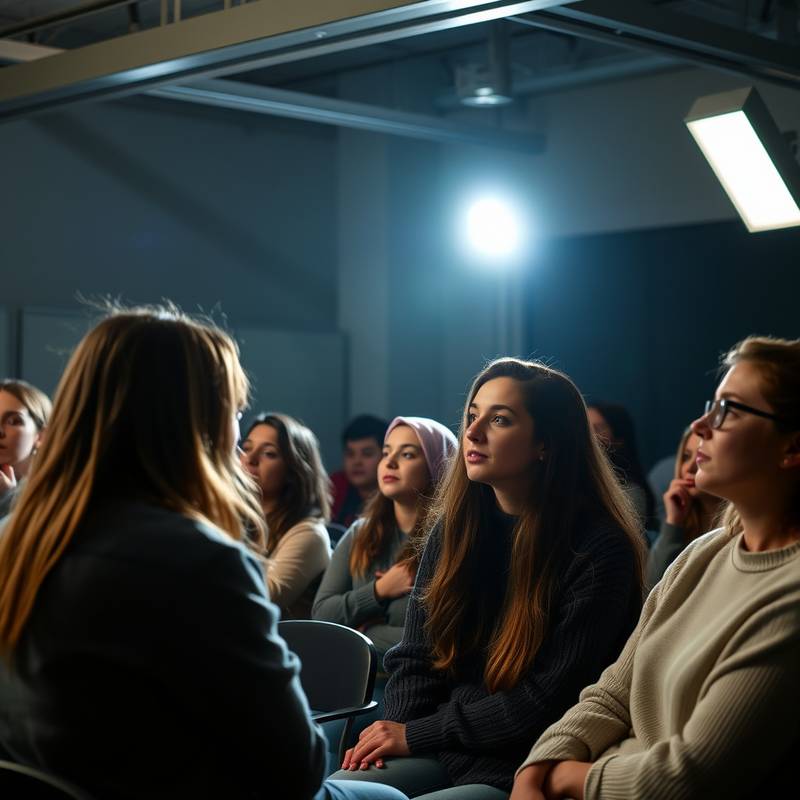 Acting students in class